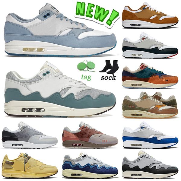 

mens 1 87 cushion women running shoes blueprint patta waves noise aqua brown obsidian wabi sabi amsterdam london monarch outdoor sports snea, White;red
