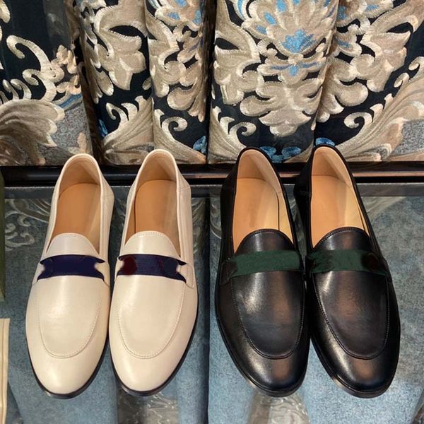 

casual shoes breathable leather upper round head nude flat shoe slip-on comfortable rubber sole women shoes classic hardware black white fas