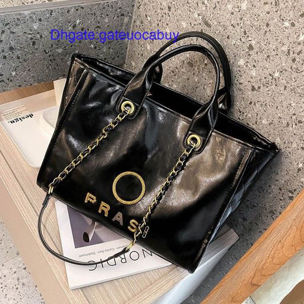 

classic women's luxury handbags evening bags ch designer metal letter badge tote bag small mini body leather beach handbag large female