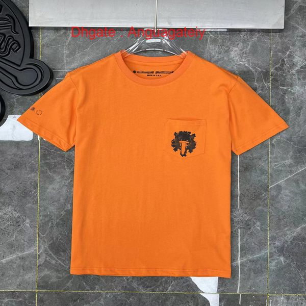 

luxury designer mens t shirts ch brand fashion men sanskrit letter t-shirt horseshoe cross tshirts man hip hop sweater summer loose women cl, White;black