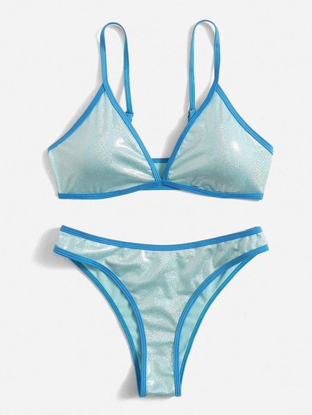 

binding trim bikini swimsuit r9b3#, White;black