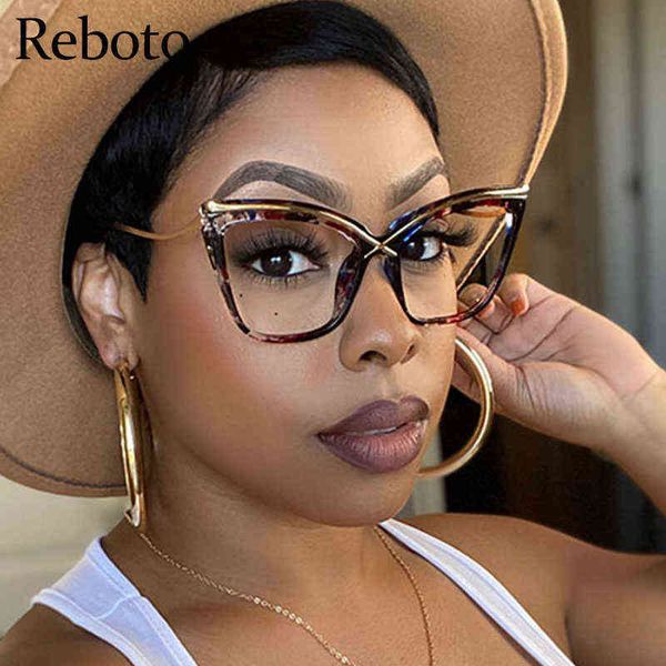 

sunglasses cat eye clear reading glasses female oversized metal prescription frame brand designer frames fashion spectacle 220321, White;black