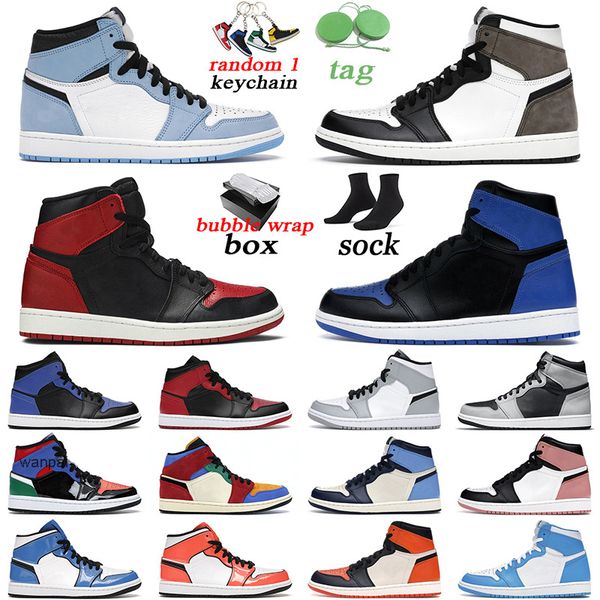 

with original box jumpman 1 men women basketball shoes 1s high og university blue dark mocha hyper royal mid purple pulse outdoor mens