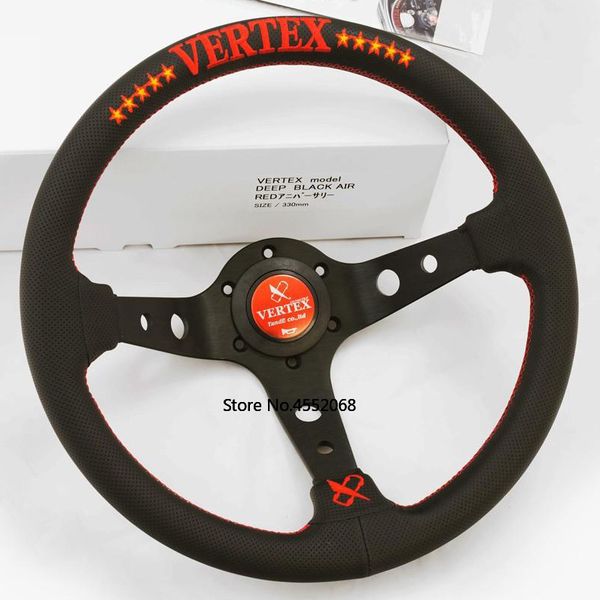 

vertex 10 stars 330mm jdm racing black genuine leather drift steering wheel