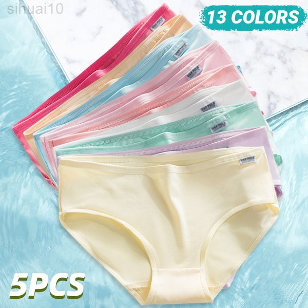 1/3/5pcs Briefas femininas Candy Color Girls Briefs Milk Silk Color Sólida Roupa Destacada Respirável Confortável Briefas femininas L220801