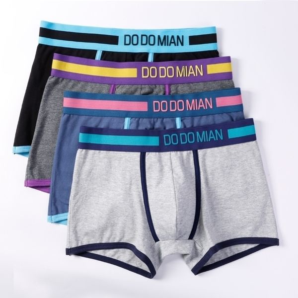 

mens underwear boxer 4pcslot cotton solid boxershorts calzoncillo hombre u convex boxers men plus size l4xl y200415, Black;white