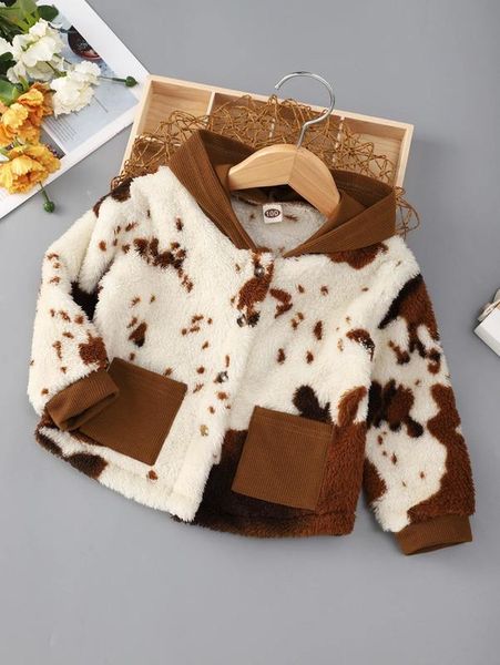 

toddler boys color block hooded flannel jacket she, Blue;gray