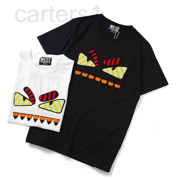 

men's plus size shorts designer summer brand ins style personality funny monster eye short sleeve youth loose round neck couple t-shirt