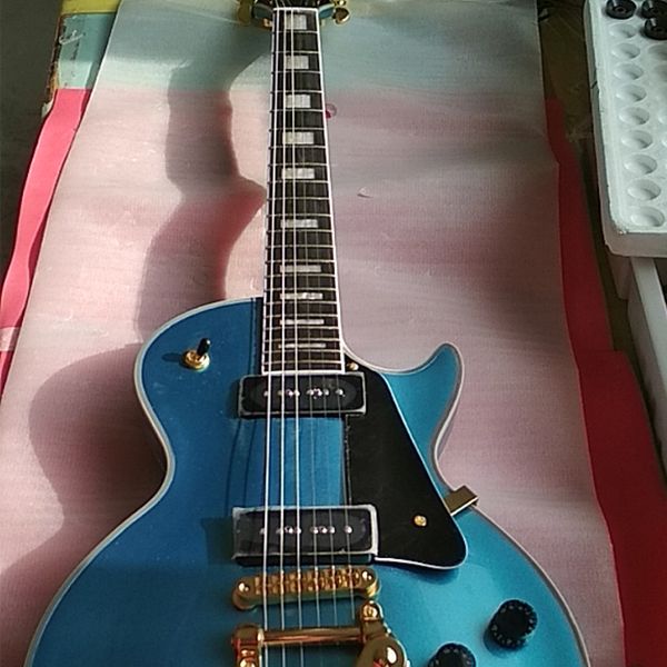 

jacey guitar store p90 blue custom jazz eectric guitar with big sby