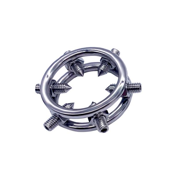 BDSM 6 Spike Penis Glans Ring Aço Inoxidável Cock Masculino Cabeça Estimulador Piercing Tortura Sexys Brinquedo Para Homens Sexy Shop