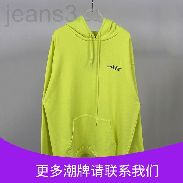 

women's hoodies & sweatshirts designer high version 21 autumn and winter b family cola wavy print hoodie plush thickened loose paris fa, Black