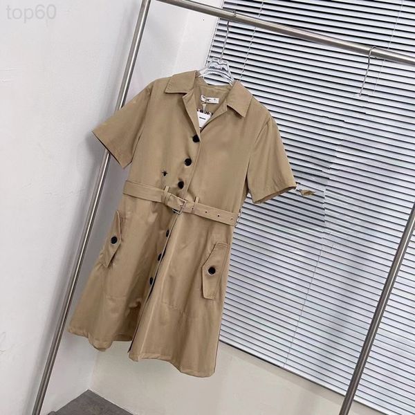 

women's trench coats designer windbreaker fashion solid color temperament british style medium long double breasted waist closed to sho, Tan;black