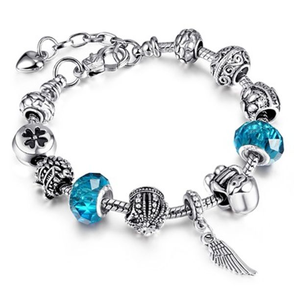 

Pandora Beaded Strands for Womens jewelry Diamond charms 925s sterling silver jewelry bracelet DIY glass beads luxury designer bracelets SL7