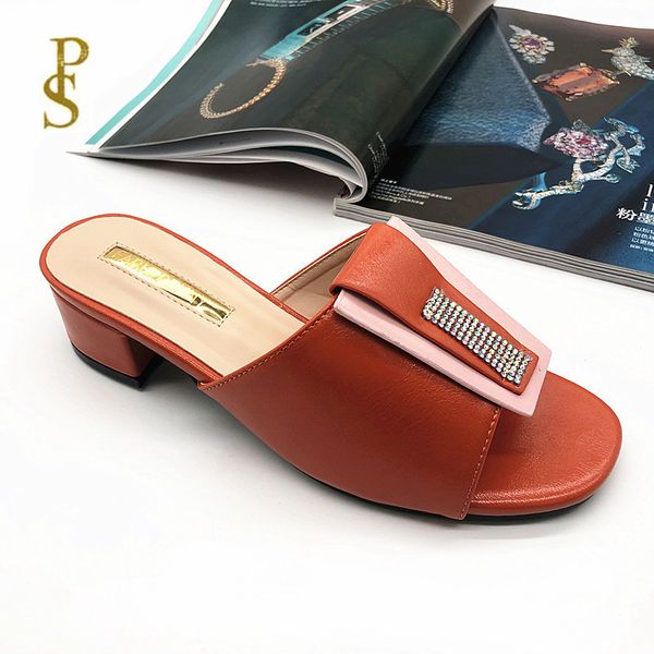 

colorful vamp slippers african style lady's mama shoes low heels women's for casual parties and work 220408, Black