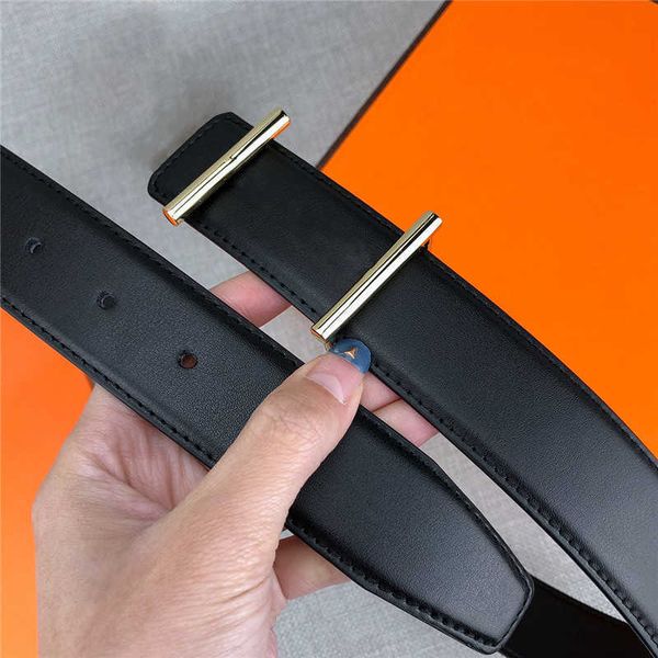 

2022 belt designer belt hbuckle leather reversible belts for men with yellow box width 3.4cm luxury fashion women belts, Black;brown