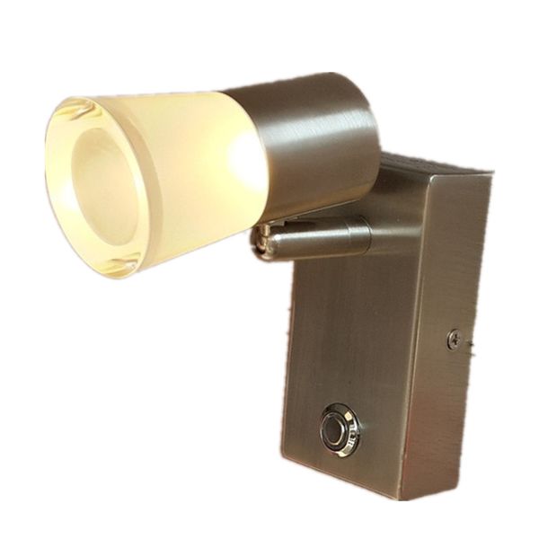 Topoch Luci per Cuccette Montaggio a Parete Touch ON/OFF/Dimmer Lampada Nichelato Driver Incorporato LED 3W 200LM Luce Confortevole Senza Abbagliamento per RV Boat House