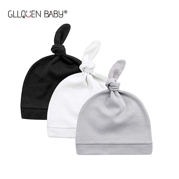 

baby born 100% organic cotton soft adjustable hat oft knotted cap for 03y old infants boys and girls hats child beanie 220714, Yellow