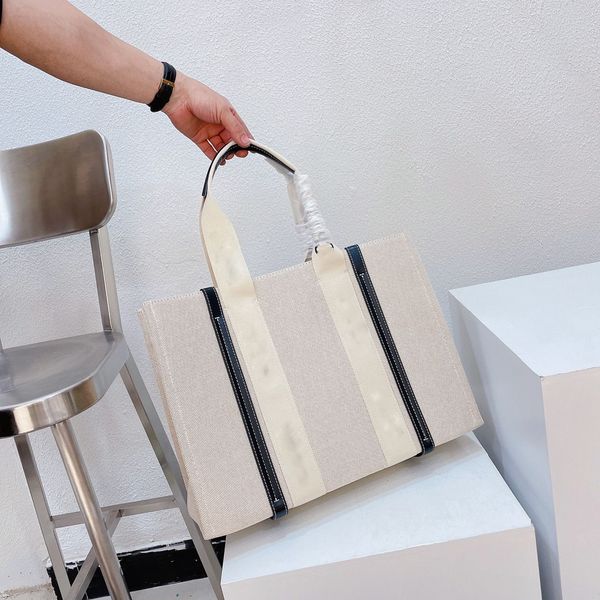 

2022shoulder bag letter print stripe large capacity tote canvas female japanese casual handbag