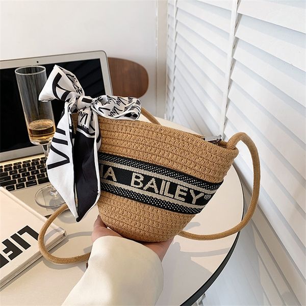 

female fashion scarf straw woven portable net red tide flow messenger vegetable basket 75% off online wholesale