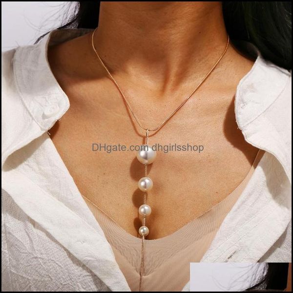 

chains necklaces pendants jewelry fashion pearl necklace charm wedding event choker baroque women 2022 gift for girlc dhhup, Silver