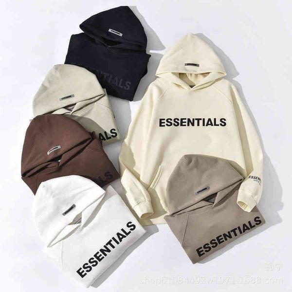 

autumn hoodie fog essentials original multi thread tide brand men's and women's sweater hoodies fashion trend young high class pop, Black