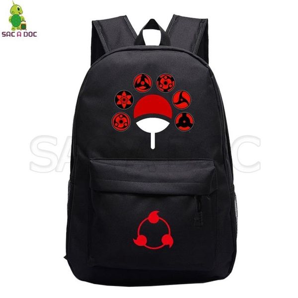 

new naruto-anime backpack bag black anime backpacks kids boys girls school bag travel lapdaypack schoolbag satchel sac a dos c268i