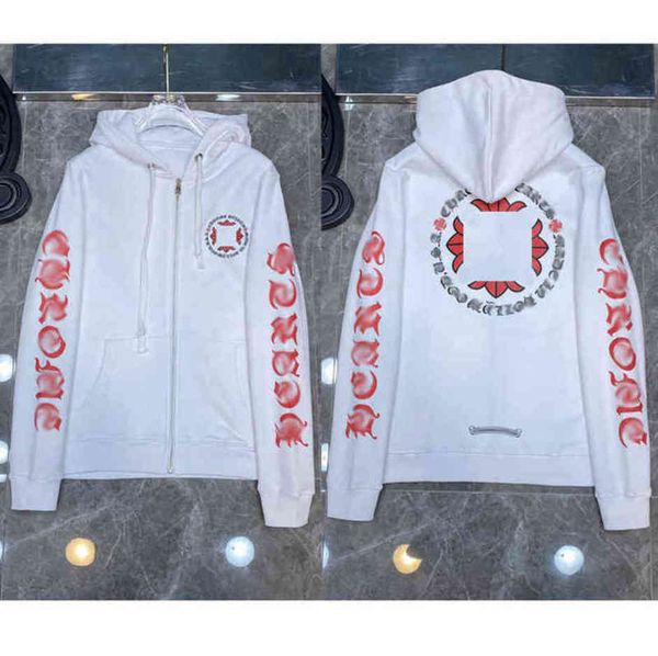 

men's brand luxury jackets zipper men hoodies designer horseshoe cross fashion print ch sweatshirts women loose coat casual pullover h, Black;brown