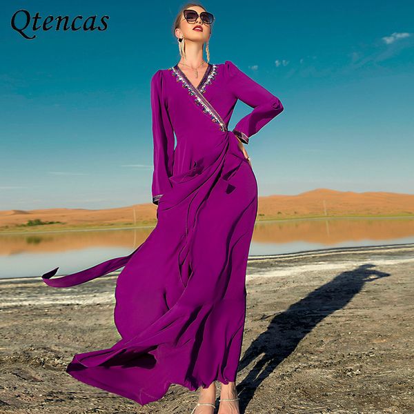 

handcraft diamond morocco caftan arabic muslim dress women jalabiya dubai abaya saudi arabia party evening islam modest clothing, Red