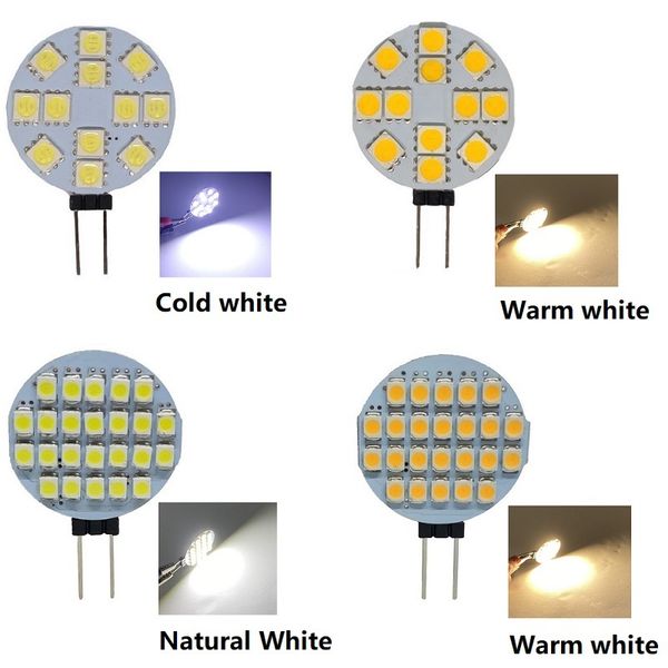 Новая 10шт G4 Socket 5050 SMD Светодиодная лампа на DC 12V Замените галогенную лампу с двуколыми лампа 2,4 Вт 4,8 Вт теплые холодные белые светодиодные фонари