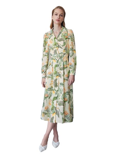 

motf premium printed belted shirt dress b7g3#, Black;gray
