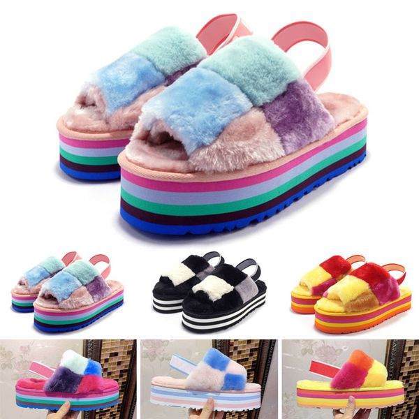 

australia classic wgg warm fur cotton slippers sandals womens short boots women's snow slides 36-41, Black