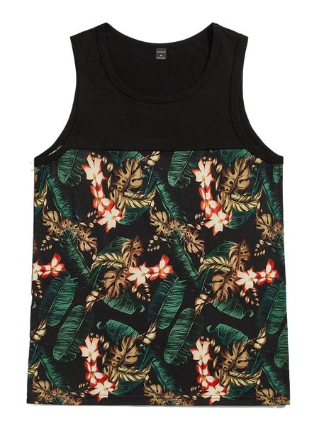 

men tropical print tank p5zq#, White;black