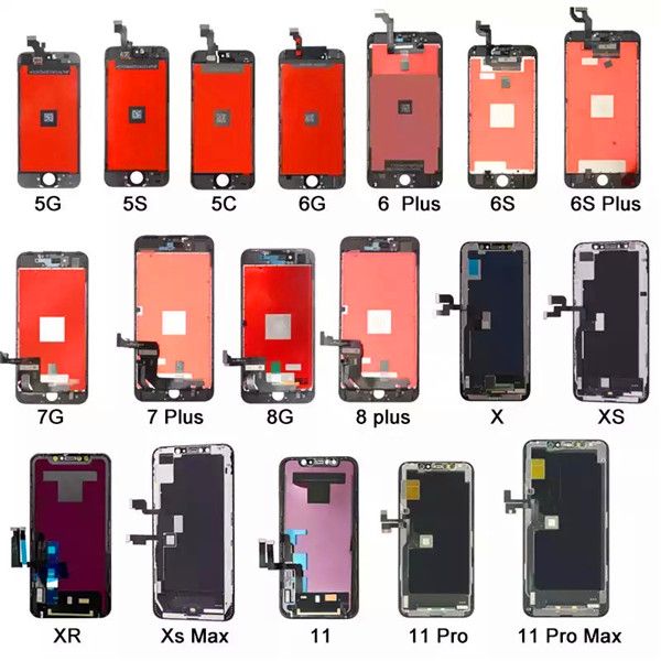 Per iPhone 6 6Plus 6S 6splus 7G 7plus 8G 8plus 5g 5s 5c con Touch Digitizer Schermo completo con telaio Parti di ricambio per assemblaggio completo DHL Nave gratuita Nero Bianco