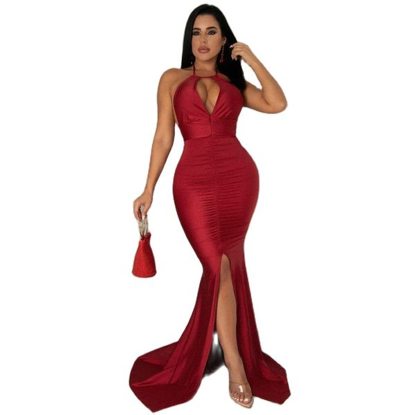 

long spandex evening dresses open back burgundy prom gowns robes de soiree sweep train party, Black;red