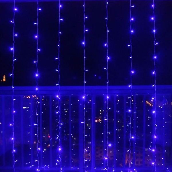 Saiten 3x3m 300LED Fenster Vorhang Licht Eiszapfen Fairy Outdoor Hochzeitsfeier Dekor Weihnachten LED LELLED