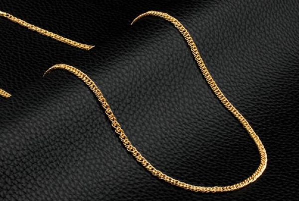 

18k gold plated 3.5mm chains full side necklace bracelet set, Silver