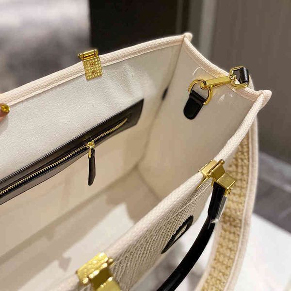 

shoulder bag weaving bag summer designer handbags tote women woven handbag crossbody bag beach travel large capacity shopping bags letter 22