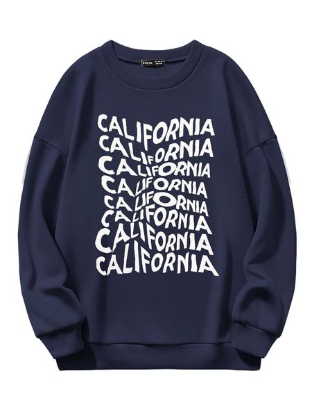 

letter graphic thermal lined sweatshirt l0hd#, Black