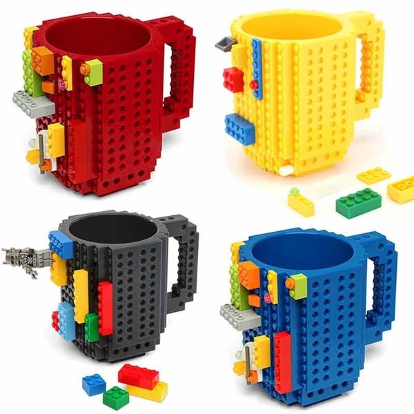 Tazza di assemblaggio fai-da-te Blocchi di costruzione per bambini Tazza di caffè creativa Giocattoli per bambini Block Puzzle per blocchi di costruzione Design Regalo di compleanno