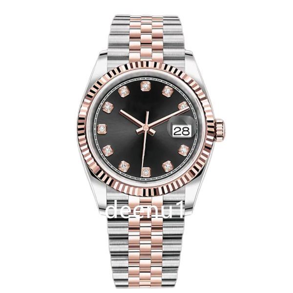 

wrist watch woman men's watch 41mm multicolor bezel mens stainless steel strap waterproof automatic mechanical, Slivery;brown