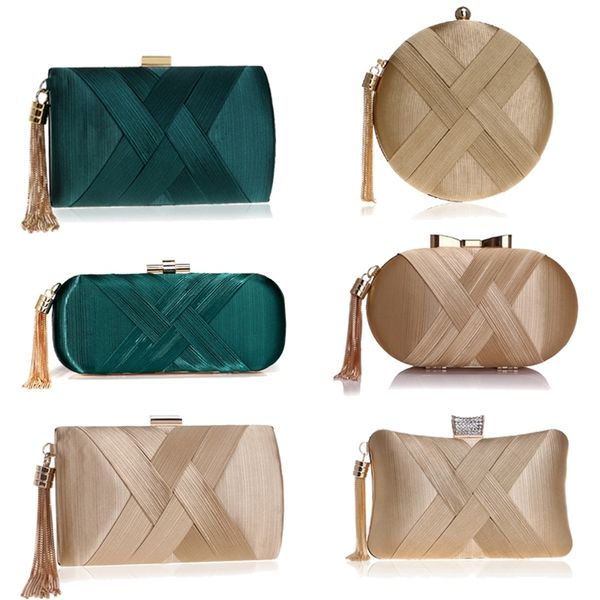 

sekusa fashion women evening bags tassel ladies clutch purse shoulder chain wedding party handbags bags 220817