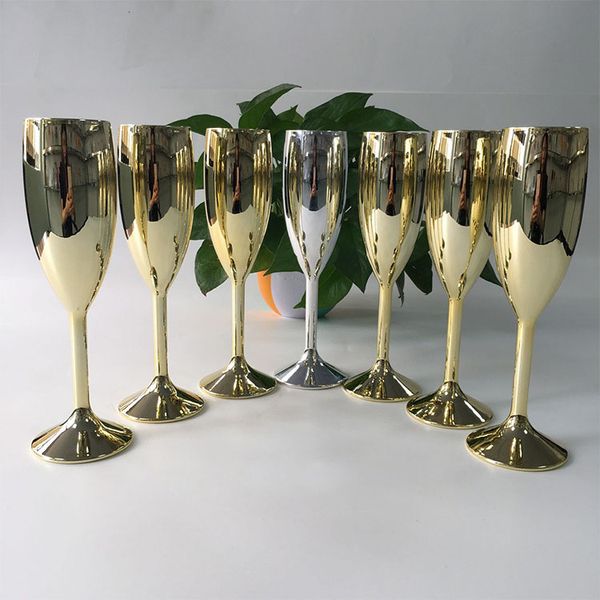 

gold plastic acrylic goblet moet chandon champagne glasses 170ml acrylics cups celebration party wedding drinkware moet wine glass cup inven