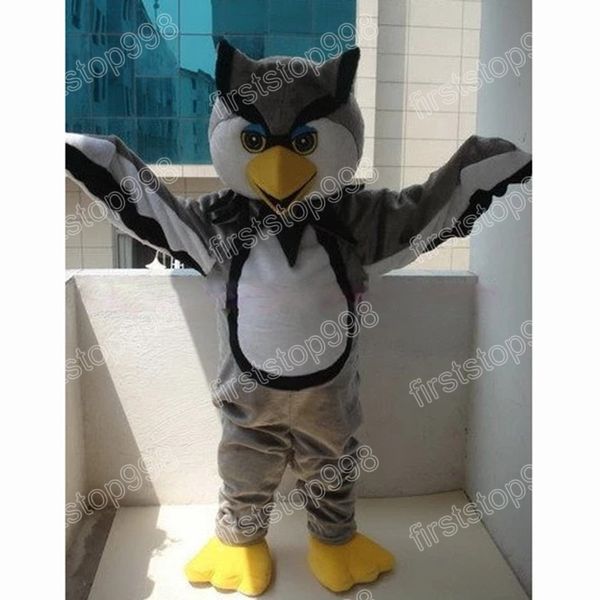 Halloween Grey Owl Mascot Costume Simulação Carnaval Festival Dresses Funcos Adultos Unissex Festa de Aniversário de Natal