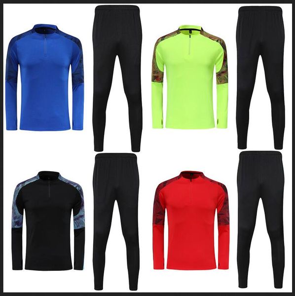 

20 21 men fans soccer training tracksuit football training suit survetement de foot chandal long sleeve younth outdoor sportwear, Black