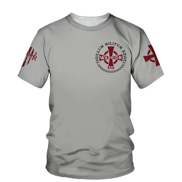 Templar Knight 3D Stampa T-shirt da uomo Estate O Collo Manica corta Tees Tops Hero Style Abbigliamento maschile Moda Casual T-shirt 220623
