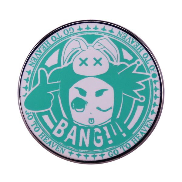 

monogatari enamel pin go to heaven bang yotsugi ononoki manga mint green brooch badge, Blue
