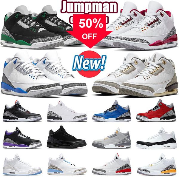 

ale jumpman 3 basketball shoes for men 3s cardinal red cement pine green racer blue medium grey midnight navy black cat pure white mens