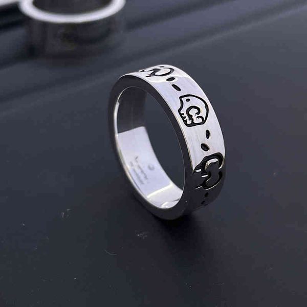 

2023 designer new fashion jewelry s925 silver chost skull elf old ghost couple pair fashion index finger ring