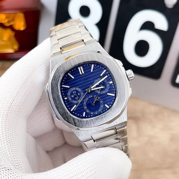 

men's classic mechanical watch automatic imported mechanical display movement 316l steel band waterproof design aaa multifunctional wri, Slivery;brown