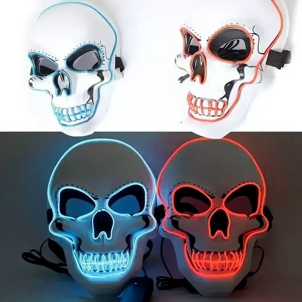 Halloween-Horror-Maske, LED-Leuchtmasken, Purge-Masken, Wahl-Wimperntusche, Kostüm, DJ-Party, leuchtende Masken, leuchten im Dunkeln, 10 Farben F0801
